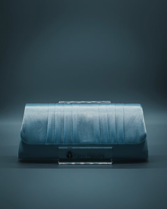 EMELIE, Envelope bag, Satin, ICE BLUE- 2 pcs