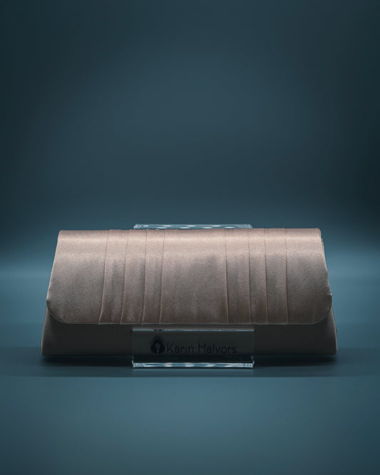 EMELIE, Envelope bag, Satin, CHAMPAGNE - 2 pcs