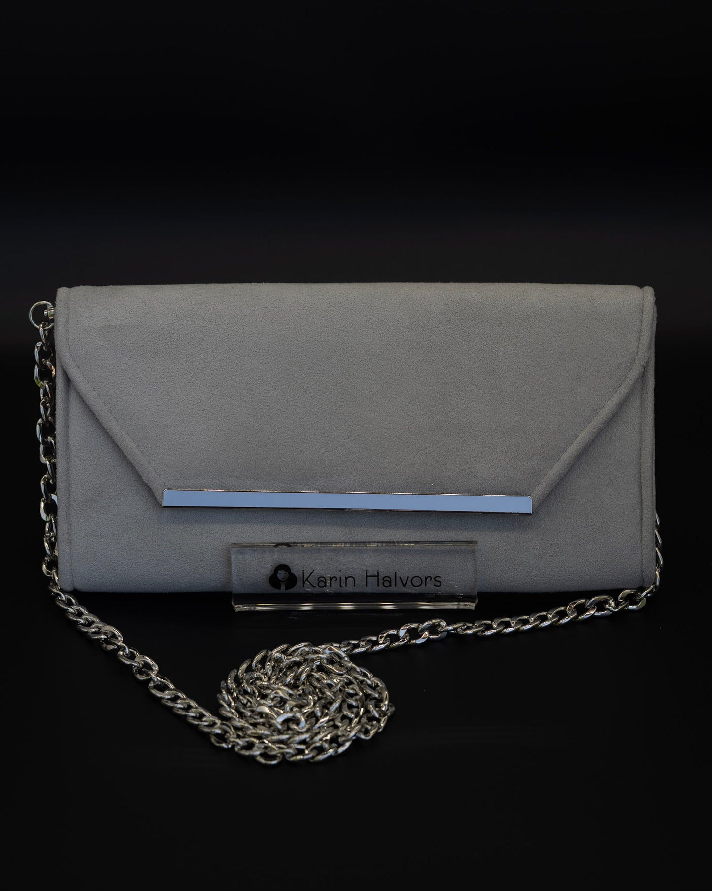 CHARLOTTE, Flap Bag, Alcantara, Lt. GRAY - 2 pcs