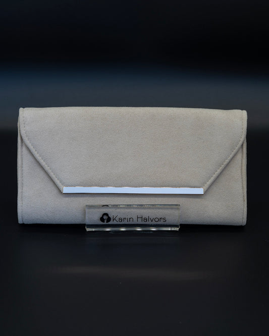 CHARLOTTE, Flap Bag, Alcantara, OYSTER - 2 pcs