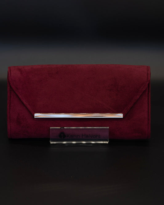 CHARLOTTE, Flap Bag, Alcantara, WINE - 2 pcs