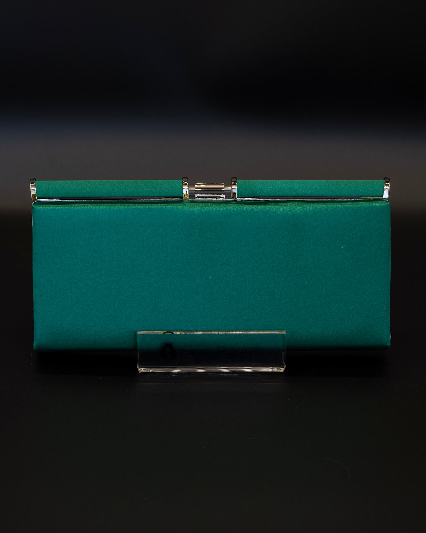 GRETA, Satin Clutch, EMERALD - 2pcs