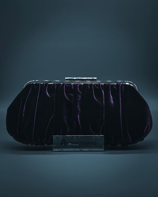 TILLY, Puffy bag, Sammet, AUBERGINE - 2st