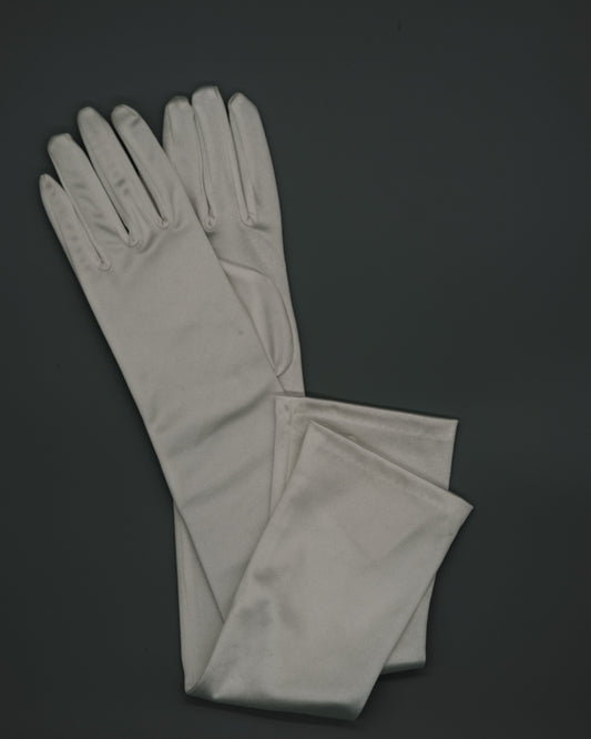 Satin glove - WHITE - 6 pairs