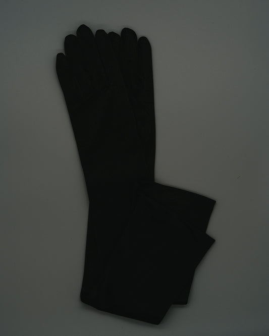Satin glove - BLACK - 6 pairs